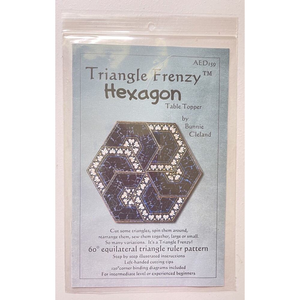 Triangle Frenzy Hexagon Quilt Pattern by Bunnie Cleland Table Topper
